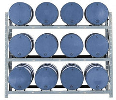 Made in USA - 19,300 Lb Load Capacity, 30 & 55 Gal Drum Pallet Rack - 105" Wide x 120" High - Strong Tooling