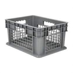 Akro-Mils - 0.89 Cu Ft, 30 Lb Load Capacity Gray Polyethylene Tote Container - Stacking, 15.8" Long x 11.8" Wide x 8.3" High - Strong Tooling