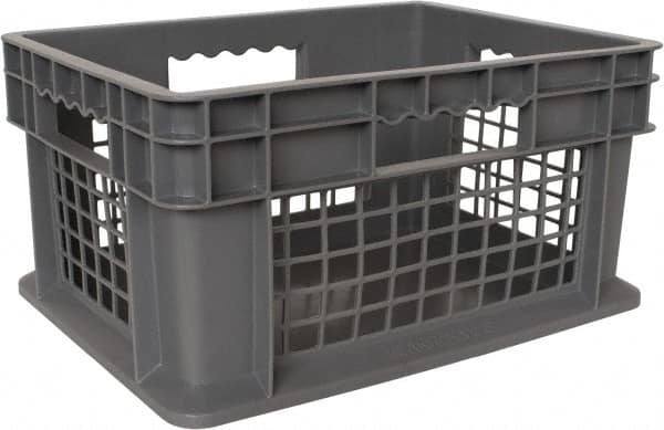 Akro-Mils - 0.89 Cu Ft, 83 Lb Load Capacity Gray Polyethylene Tote Container - Stacking, 15.8" Long x 11.8" Wide x 8.3" High - Strong Tooling