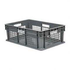 Akro-Mils - 1.78 Cu Ft, 83 Lb Load Capacity Gray Polyethylene Tote Container - Stacking, 23.3" Long x 15.8" Wide x 8.3" High - Strong Tooling