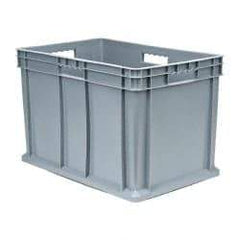 Akro-Mils - 3.55 Cu Ft, 150 Lb Load Capacity Gray Polyethylene Tote Container - Stacking, 23.3" Long x 15.8" Wide x 16.1" High - Strong Tooling