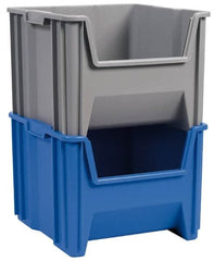 Akro-Mils - 75 Lb. Load Capacity, 17-1/2" Deep, Red Polypropylene Hopper Stacking Bin - 12-1/2" High x 10-7/8" Wide x 17-1/2" Long - Strong Tooling