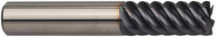 Guhring - 1/4", 6 Flute, Single End, Solid Carbide, 0.015" Corner Radius End Mill - 2-1/2" OAL, 45° Helix, Right Hand Flute, 3/4" LOC, Right Hand Cut - Strong Tooling