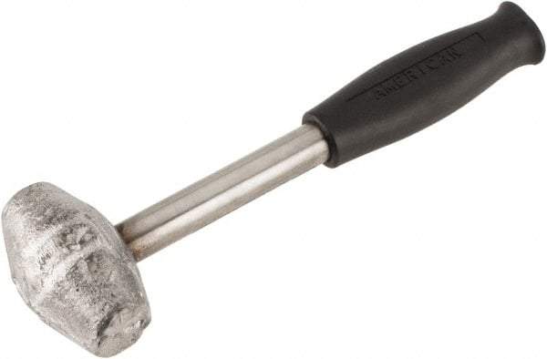 American Hammer - 3 Lb Head 1-1/4" Face Lead Alloy Hammer - 10" OAL, Steel Handle with Grip - Strong Tooling