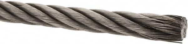 Value Collection - 3/8" Diam, Aircraft Cable - 11,800 Lb Breaking Strength, 6 x 37 IWRC - Strong Tooling