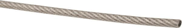 Value Collection - 1/16" x 3/64" Diam, Aircraft Cable - 480 Lb Breaking Strength, 7 x 7 Strand Core, Vinyl Coating - Strong Tooling