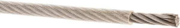 Value Collection - 1/4" x 3/16" Diam, Aircraft Cable - 3,700 Lb Breaking Strength, 7 x 19 Strand Core, Vinyl Coating - Strong Tooling