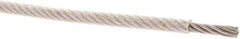 Value Collection - 3/16" x 1/8" Diam, Aircraft Cable - 1,760 Lb Breaking Strength, 7 x 19 Strand Core, Vinyl Coating - Strong Tooling