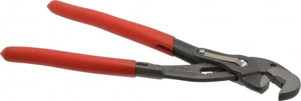 Knipex - 10" OAL, 1-1/4" Jaw Length, 15 Position Adjustable Tongue & Groove Pliers - Self-Gripping Smooth Parallel Parrot Jaws, Standard Head, Plastic Coated Handles - Strong Tooling