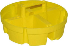 Bucket Boss - 4 Pocket Yellow Plastic Bucket Organizer - 10-1/2" Wide x 10-1/4" Deep x 4" High - Strong Tooling