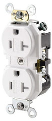 Leviton - 125 VAC 20A NEMA 5-20R Specification Grade White Straight Blade Duplex Receptacle - Strong Tooling