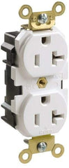 Leviton - 125 VAC, 15 Amp, 5-15R NEMA Configuration, Ivory, Industrial Grade, Self Grounding Duplex Receptacle - 1 Phase, 2 Poles, 3 Wire, Flush Mount, Impact and Tamper Resistant - Strong Tooling