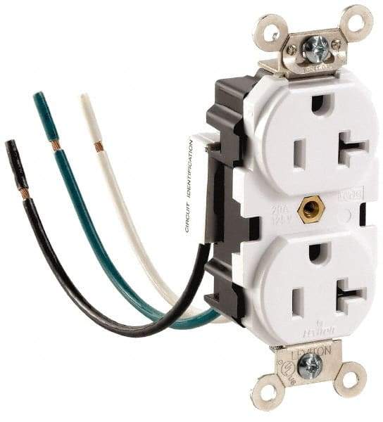 Leviton - 125 VAC, 15 Amp, 5-15R NEMA Configuration, Gray, Hospital Grade, Self Grounding Duplex Receptacle - 1 Phase, 2 Poles, 3 Wire, Flush Mount, Impact and Tamper Resistant - Strong Tooling