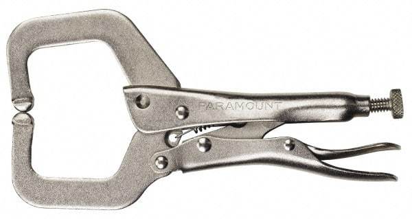 Paramount - 11" OAL C-Clamp Locking Pliers - 2-5/8" Jaw Depth, 3-3/8" Jaw Opening, Standard Handle - Strong Tooling