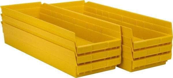 Akro-Mils - 23-5/8" Deep, Yellow Hopper Shelf Bin - 4" High x 8-3/8" Wide x 23-5/8" Long - Strong Tooling