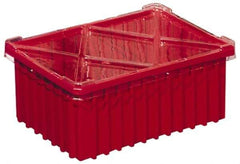 Akro-Mils - 0.59 Cu Ft, 40 Lb Load Capacity Red Polypropylene Dividable Container - Stacking, 16-1/2" Long x 10.9" Wide x 8" High - Strong Tooling