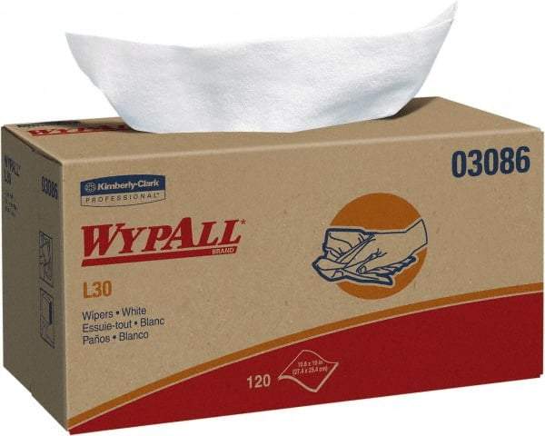 WypAll - L30 Dry General Purpose Wipes - Pop-Up, 10-3/4" x 10" Sheet Size, White - Strong Tooling