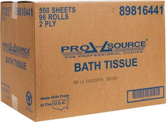 PRO-SOURCE - 150' Roll Length Standard Roll Toilet Tissue - 500 Sheets per Roll, 2 Ply, White, Recycled Fiber - Strong Tooling