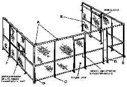 Folding Guard - 5' Wide x 8' High, Temporary Structure Woven Wire Panel - 10 Gauge Wire, 1-1/2 Inches x 16 Gauge Channel Frame, Includes Hardware, Top Capping and Floor Socket - Strong Tooling