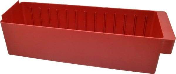 Quantum Storage - 17-5/8" Deep, Red High-Impact Polystyrene Drawer Bin - 4-5/8" High x 5-9/16" Wide x 17-5/8" Long - Strong Tooling