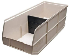 Akro-Mils - 75 Lb. Load Capacity, 20-1/2" Deep, Ivory Polymer Hopper Stacking Bin - 7" High x 11" Wide x 20-1/2" Long - Strong Tooling