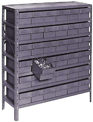 Value Collection - 72 Bin Bin Shelving Unit with Drawers - 36 Inch Overall Width x 12 Inch Overall Depth x 75 Inch Overall Height, Rainbow Plastic Bins - Strong Tooling