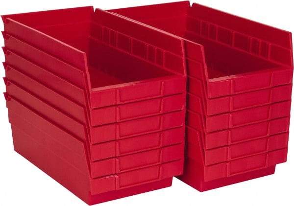 Akro-Mils - 11-5/8" Deep, Red Hopper Shelf Bin - 4" High x 6-5/8" Wide x 11-5/8" Long - Strong Tooling