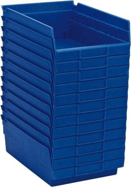 Akro-Mils - 11-5/8" Deep, Blue Hopper Shelf Bin - 4" High x 8-3/8" Wide x 11-5/8" Long - Strong Tooling