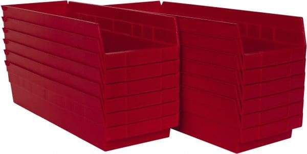 Akro-Mils - 17-7/8" Deep, Red Hopper Shelf Bin - 4" High x 6-5/8" Wide x 17-7/8" Long - Strong Tooling