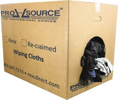 PRO-SOURCE - Reclaimed Cotton T-Shirt Rags - Assorted Colors, Polo, Low Lint, 50 Lbs. at 3 to 4 per Pound, Box - Strong Tooling