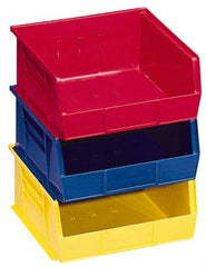 Akro-Mils - 75 Lb. Load Capacity, 18" Deep, Yellow Polymer Hopper Stacking Bin - 11" High x 16-1/2" Wide x 18" Long - Strong Tooling