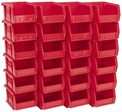 Akro-Mils - 10 Lb. Load Capacity, 5-3/8" Deep, Red Polymer Hopper Stacking Bin - 3" High x 4-1/8" Wide x 5-3/8" Long - Strong Tooling