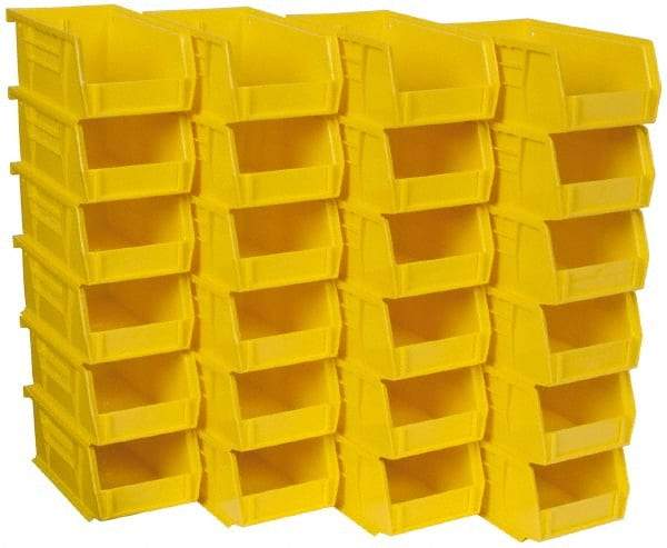 Akro-Mils - 10 Lb. Load Capacity, 7-3/8" Deep, Yellow Polymer Hopper Stacking Bin - 3" High x 4-1/8" Wide x 7-3/8" Long - Strong Tooling