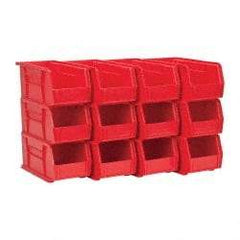 Akro-Mils - 30 Lb. Load Capacity, 10-7/8" Deep, Red Polymer Hopper Stacking Bin - 5" High x 5-1/2" Wide x 10-7/8" Long - Strong Tooling