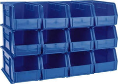 Akro-Mils - 30 Lb. Load Capacity, 10-7/8" Deep, Blue Polymer Hopper Stacking Bin - 5" High x 5-1/2" Wide x 10-7/8" Long - Strong Tooling