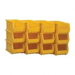 Akro-Mils - 60 Lb. Load Capacity, 14-3/4" Deep, Yellow Polymer Hopper Stacking Bin - 7" High x 8-1/4" Wide x 14-3/4" Long - Strong Tooling