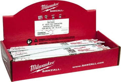 Milwaukee Tool - 9" Long x 1" Thick, Bi-Metal Reciprocating Saw Blade - Straight Profile, 10 TPI, Toothed Edge, Universal Shank - Strong Tooling