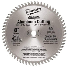 Milwaukee Tool - 8" Diam, 5/8" Arbor Hole Diam, 60 Tooth Wet & Dry Cut Saw Blade - Carbide-Tipped, Burr-Free & Smooth Action, Standard Round Arbor - Strong Tooling