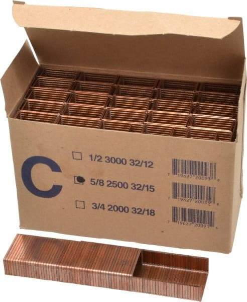 Made in USA - 1-1/4" Wide Carton Staples - 5/8" Leg Length - Strong Tooling