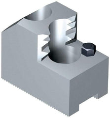 Schunk - 6" Max Chuck Diam Compatibility, Steel 1.5mm x 60° Serrated Hard Lathe Top Jaws - 12mm Groove Width, 30mm Wide x 1-7/8" High - Strong Tooling