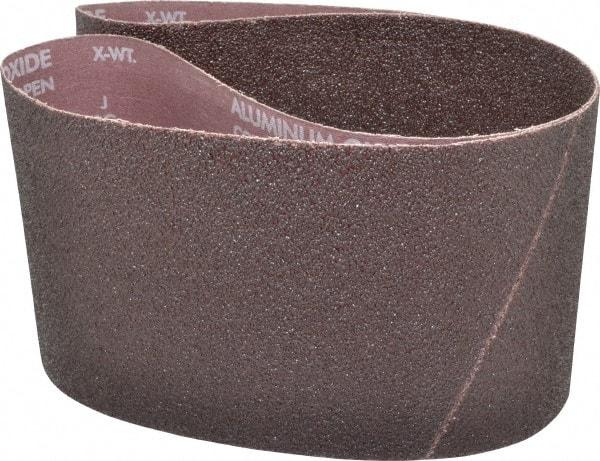Norton - 6" Wide x 48" OAL, 36 Grit, Aluminum Oxide Abrasive Belt - Aluminum Oxide, Very Coarse, Coated, X Weighted Cloth Backing, Series R255 - Strong Tooling