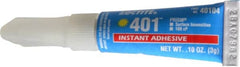 Loctite - 0.11 oz Tube Clear Instant Adhesive - Series 401, 15 sec Working Time, 24 hr Full Cure Time, Bonds to Plastic & Rubber - Strong Tooling