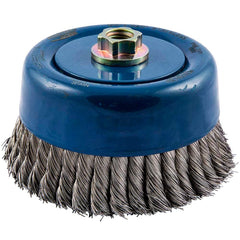 Norton - 6" Diam 5/8-11 Threaded Arbor Stainless Steel Fill Cup Brush - Strong Tooling