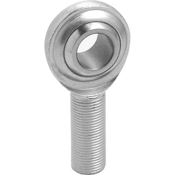 Tritan - 3/4" ID, 14,290 Lb Max Static Cap, Male Spherical Rod End - 3/4-16 RH, 7/8" Shank Diam, 1-3/4" Shank Length, Zinc Plated Carbon Steel with PTFE Lined Chrome Steel Raceway - Strong Tooling