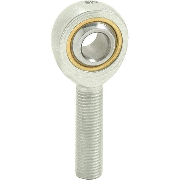 Tritan - 3/4" ID, 3-3/4" Max OD, 11,550 Lb Max Static Cap, Male Spherical Rod End - 3/4-16 LH, 7/8" Shank Diam, 1-3/4" Shank Length, Zinc Plated Carbon Steel with Sintered Oil Impregnated Bronze Raceway - Strong Tooling