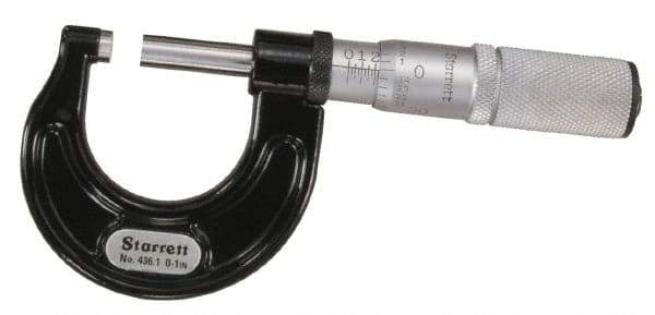 Starrett - 75 to 100mm Range, 0.01mm Graduation, Mechanical Outside Micrometer - Ratchet Stop Thimble, Accurate to 0.004mm - Strong Tooling