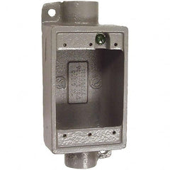 Electrical Outlet Boxes & Switch Boxes; Enclosure Type: Device; Enclosure Shape: Rectangle; Weather Resistance: Non-Weather-Resistant; Overall Depth: 2 in; Number Of Knockouts: 2; Overall Depth (Decimal Inch): 2; Knockout Trade Size: 1 in; Number Of Gangs