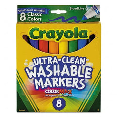 Crayola - Markers & Paintsticks Type: Washable Marker Color: Black; Blue; Brown; Green; Orange; Red; Violet; Yellow - Strong Tooling