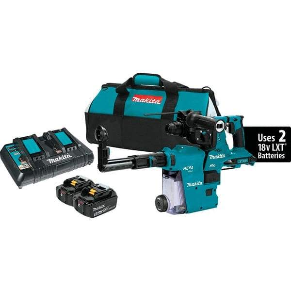 Makita - 36 Volt 1-1/8" SDS Plus Chuck Cordless Rotary Hammer - 5000 BPM, 0 to 980 RPM, Reversible - Strong Tooling