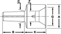 Riten - 4MT Taper, 5/8 to 1-3/8" Point Diam, Hardened Tool Steel Lathe Female Point - 1-7/32" OAL - Strong Tooling